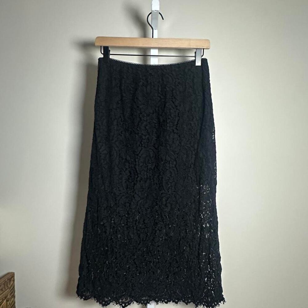 Elodie black lace midi skirt